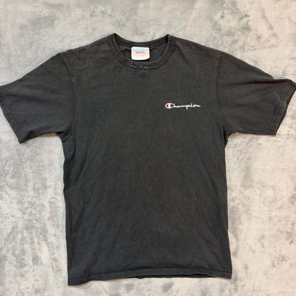 Medium Champion T-Shirt Medium Black Script Logo GT19 BKC Cotton